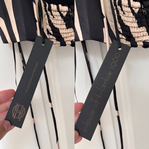 NWT House of Harlow 1960 Printed Tie-Strap Crop Top XS - Picture 11 of 11